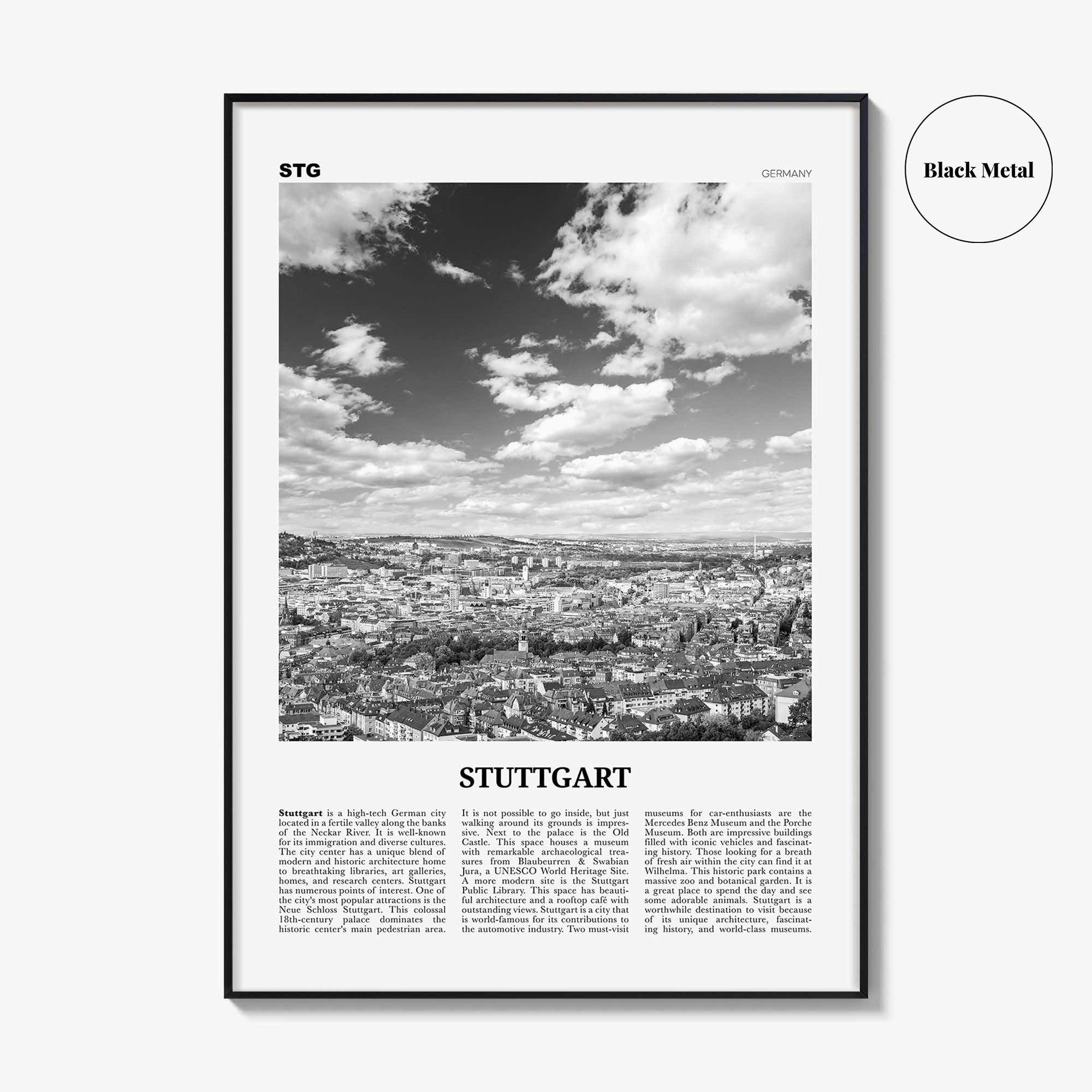 Stuttgart Print Black and White, Stuttgart Wall Art, Stuttgart Poster, Stuttgart Photo, Stuttgart Wall Décor, Germany, Deutschland