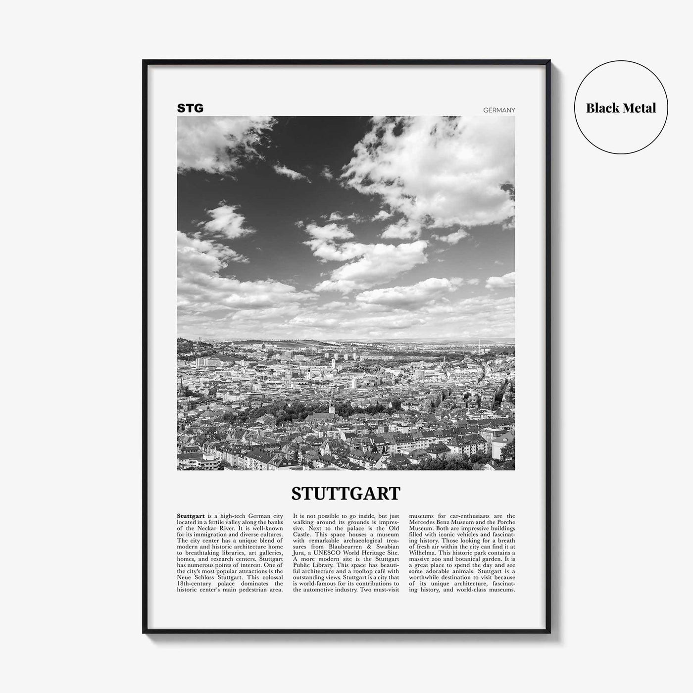 Stuttgart Print Black and White, Stuttgart Wall Art, Stuttgart Poster, Stuttgart Photo, Stuttgart Wall Décor, Germany, Deutschland