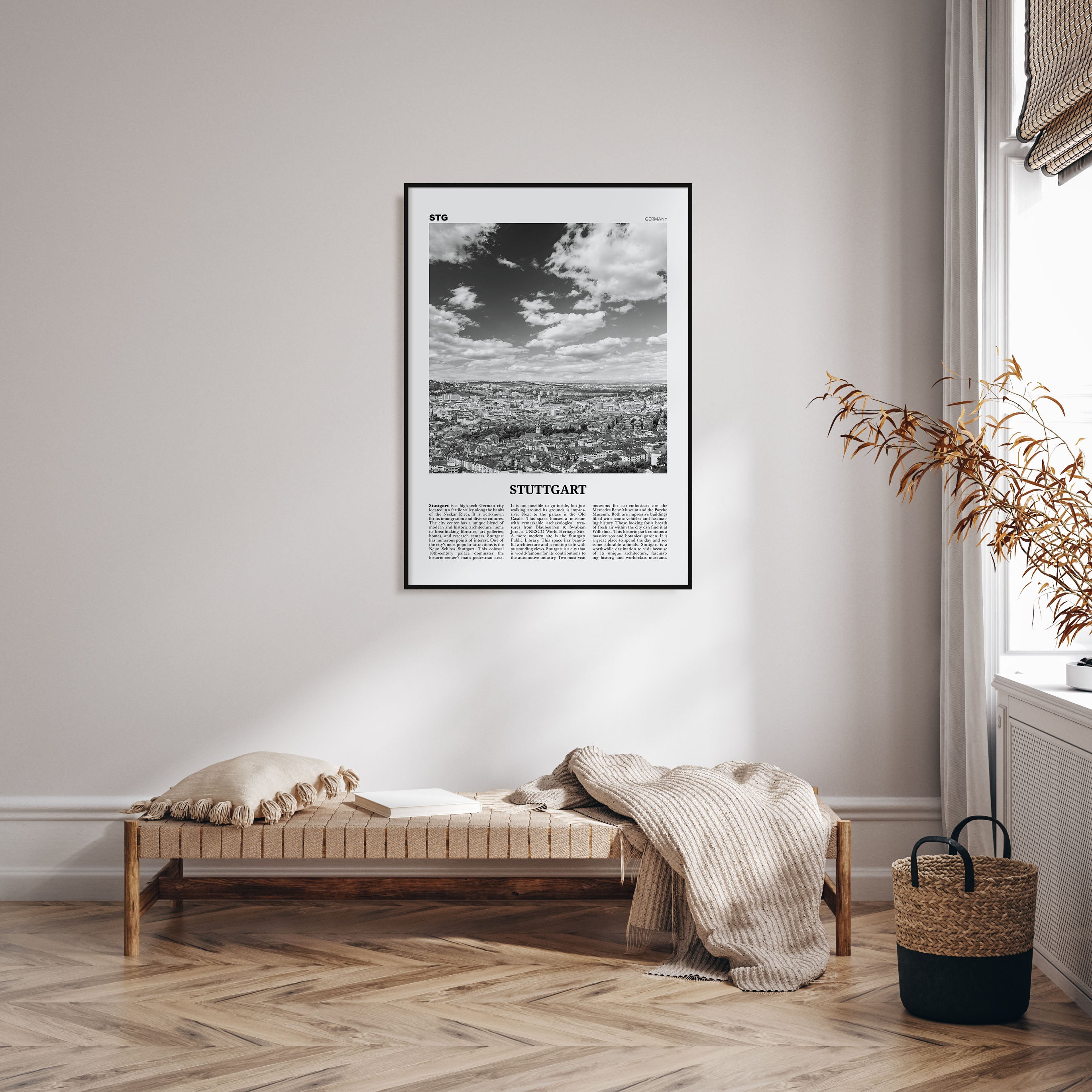 Stuttgart Travel B&W Poster
