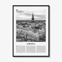 Subotica Print Black and White, Subotica Wall Art, Subotica Poster, Subotica Photo, Subotica Wall Décor, Serbia, Суботица, Szabadka