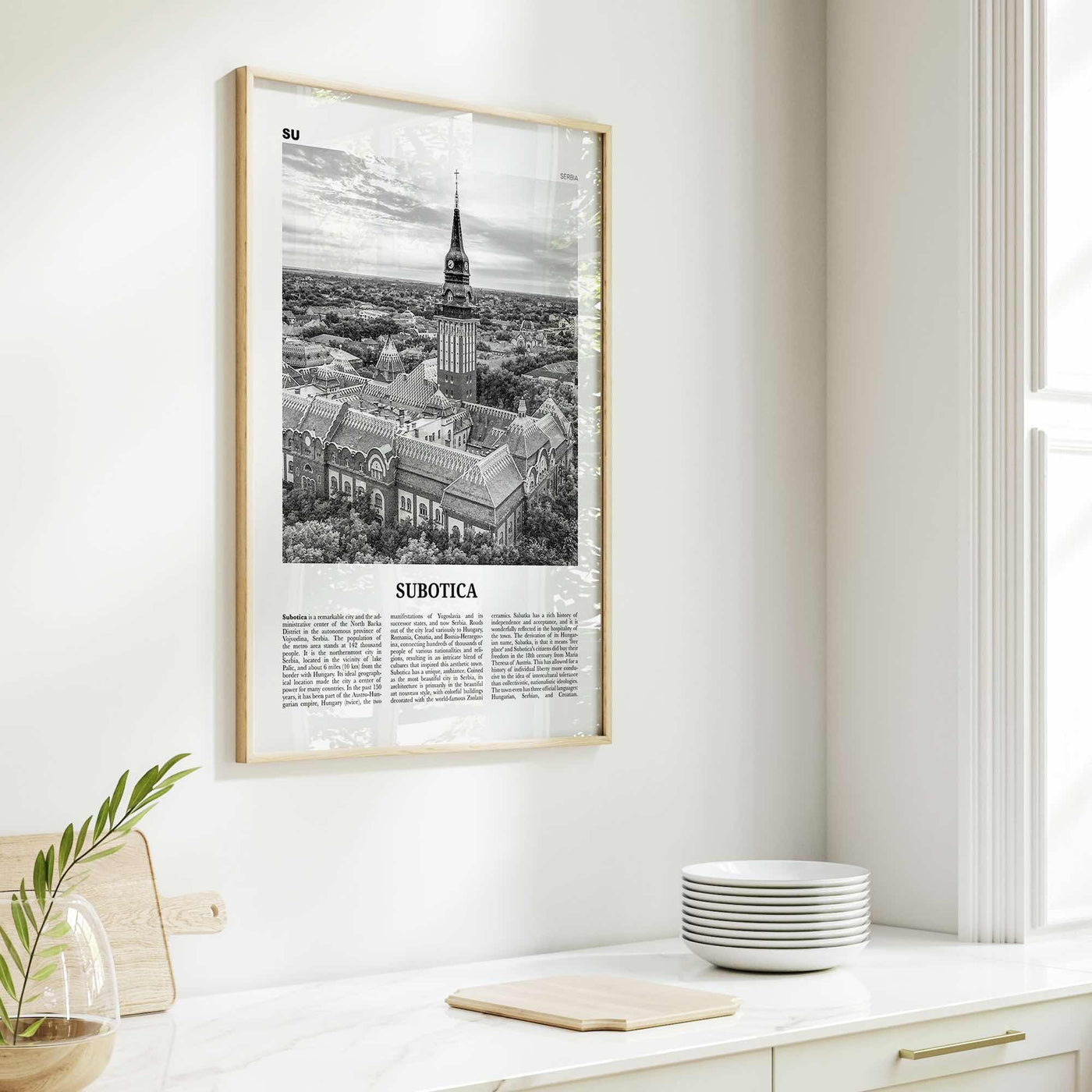 Subotica Print Black and White, Subotica Wall Art, Subotica Poster, Subotica Photo, Subotica Wall Décor, Serbia, Суботица, Szabadka