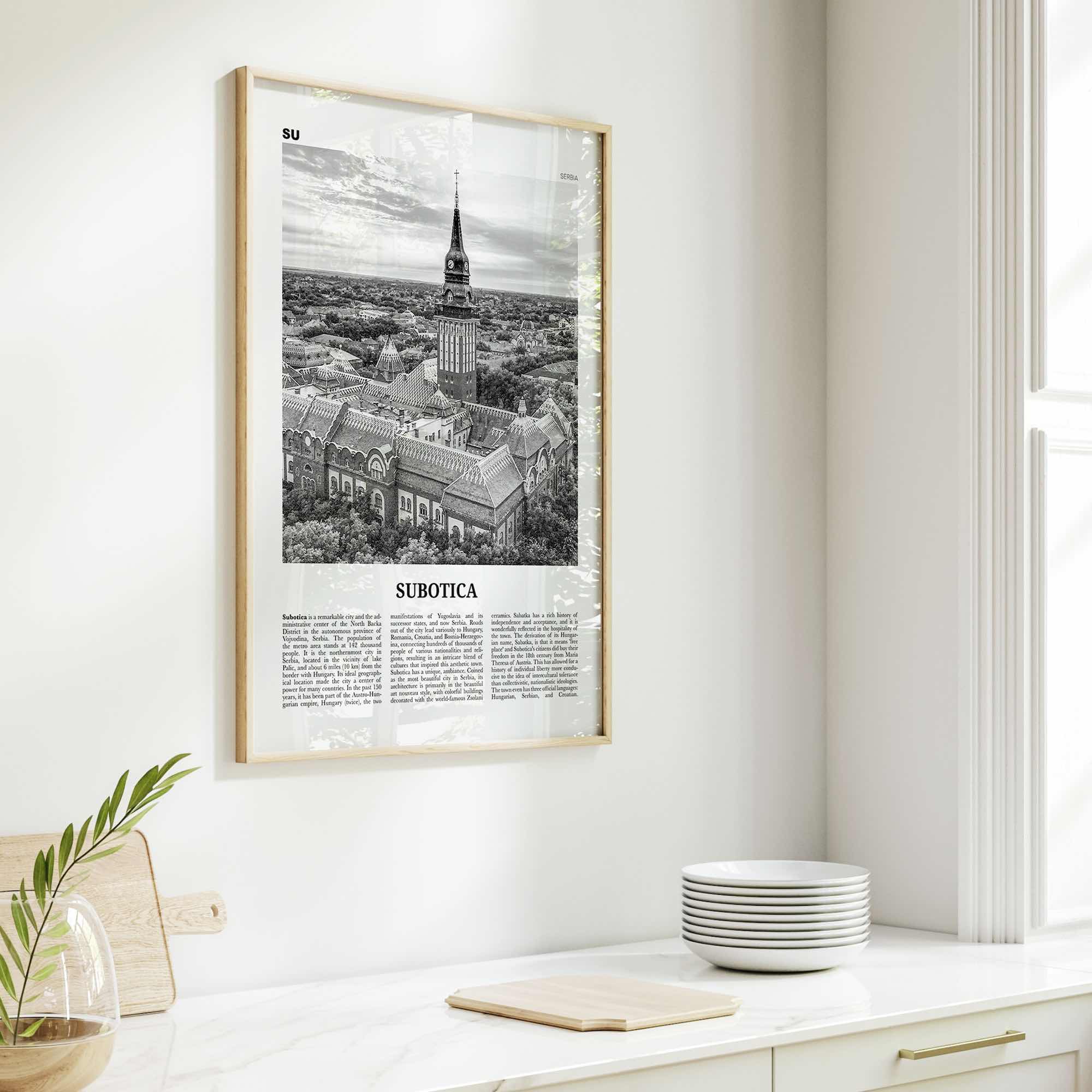 Subotica Print Black and White, Subotica Wall Art, Subotica Poster, Subotica Photo, Subotica Wall Décor, Serbia, Суботица, Szabadka
