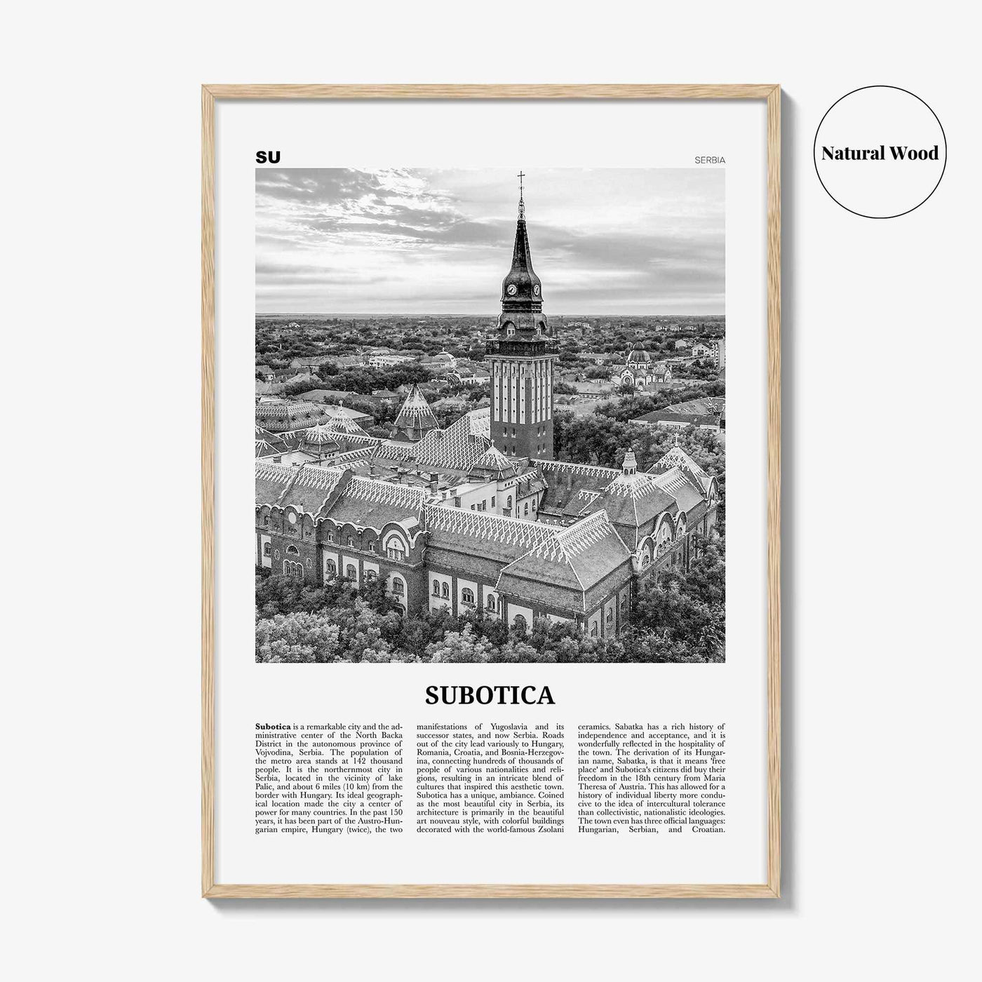 Subotica Print Black and White, Subotica Wall Art, Subotica Poster, Subotica Photo, Subotica Wall Décor, Serbia, Суботица, Szabadka