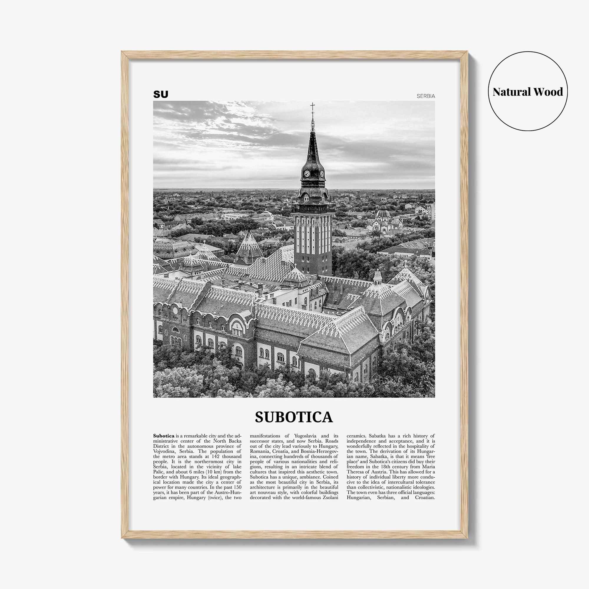 Subotica Print Black and White, Subotica Wall Art, Subotica Poster, Subotica Photo, Subotica Wall Décor, Serbia, Суботица, Szabadka