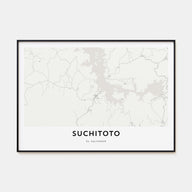Suchitoto Map Landscape Poster