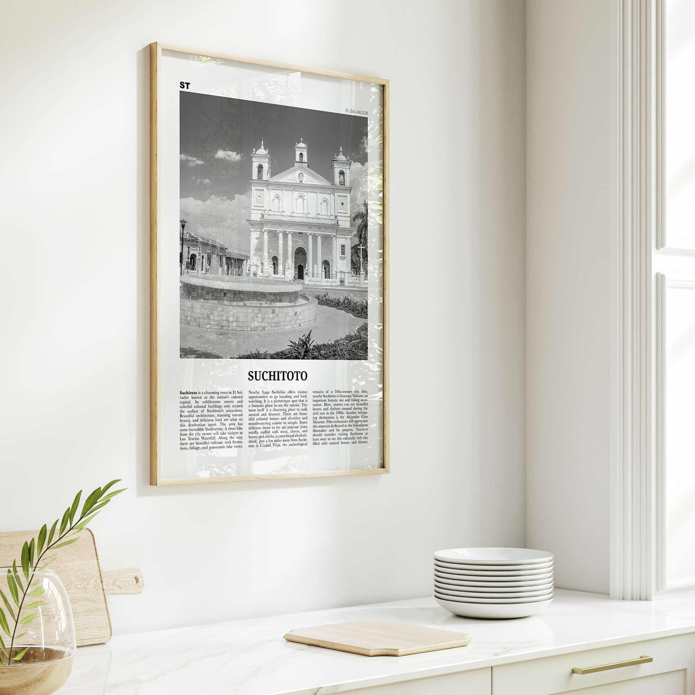 Suchitoto Print Black and White, Suchitoto Wall Art, Suchitoto Poster, Suchitoto Photo, Suchitoto Wall Décor, El Salvador