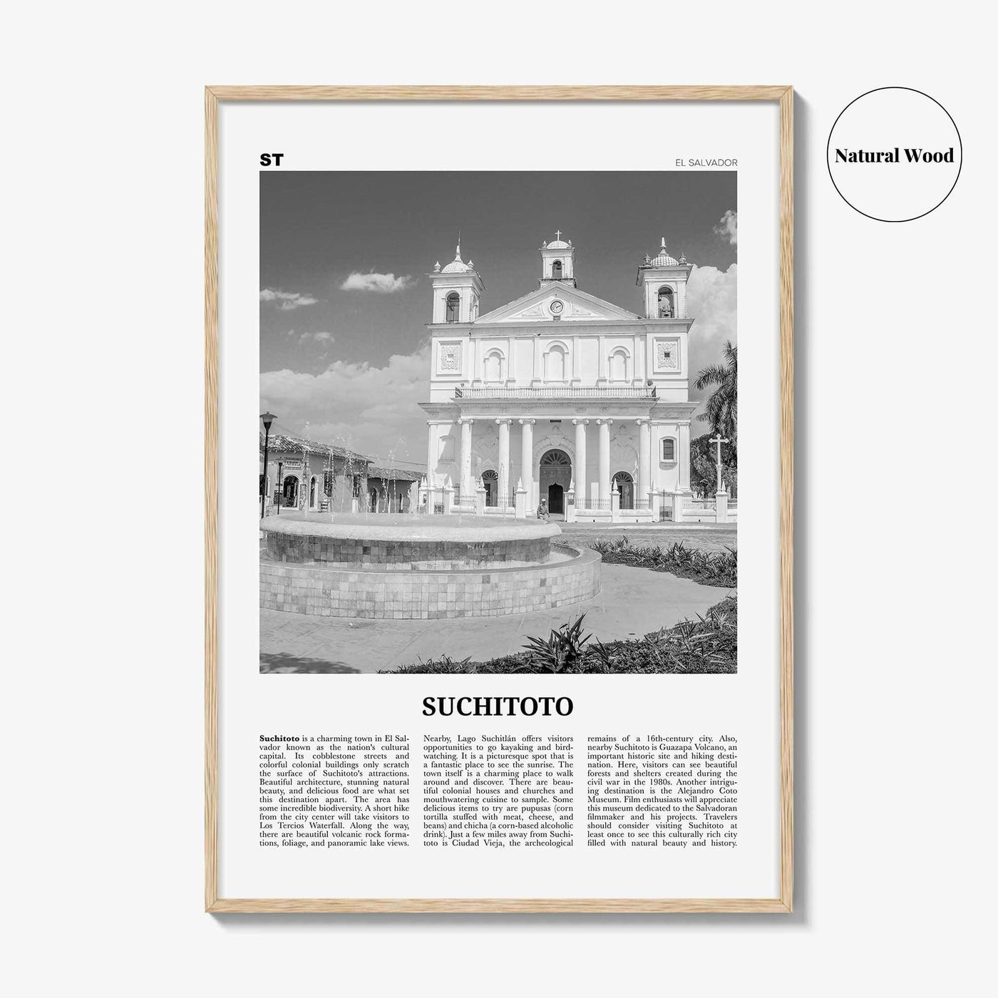 Suchitoto Print Black and White, Suchitoto Wall Art, Suchitoto Poster, Suchitoto Photo, Suchitoto Wall Décor, El Salvador