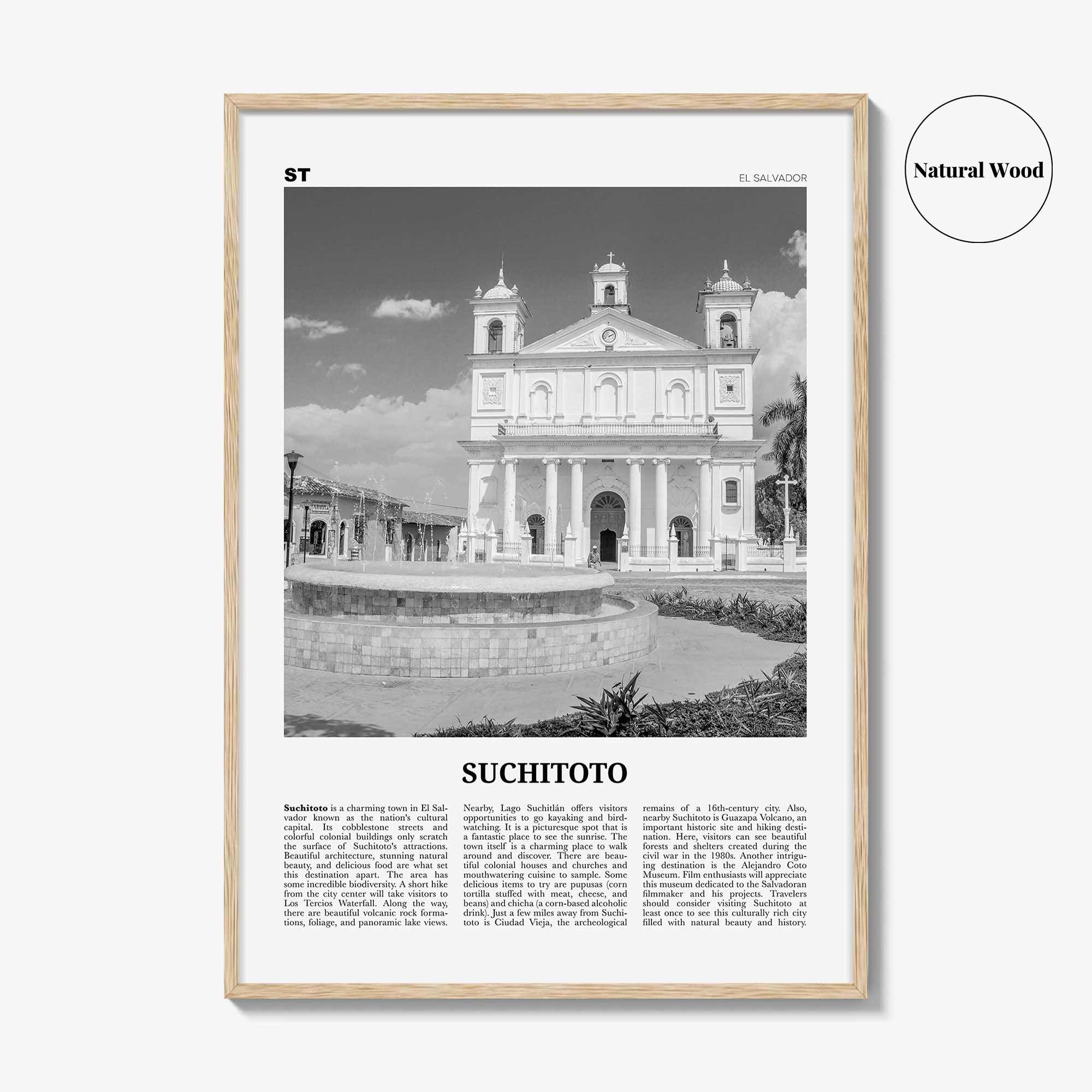 Suchitoto Print Black and White, Suchitoto Wall Art, Suchitoto Poster, Suchitoto Photo, Suchitoto Wall Décor, El Salvador