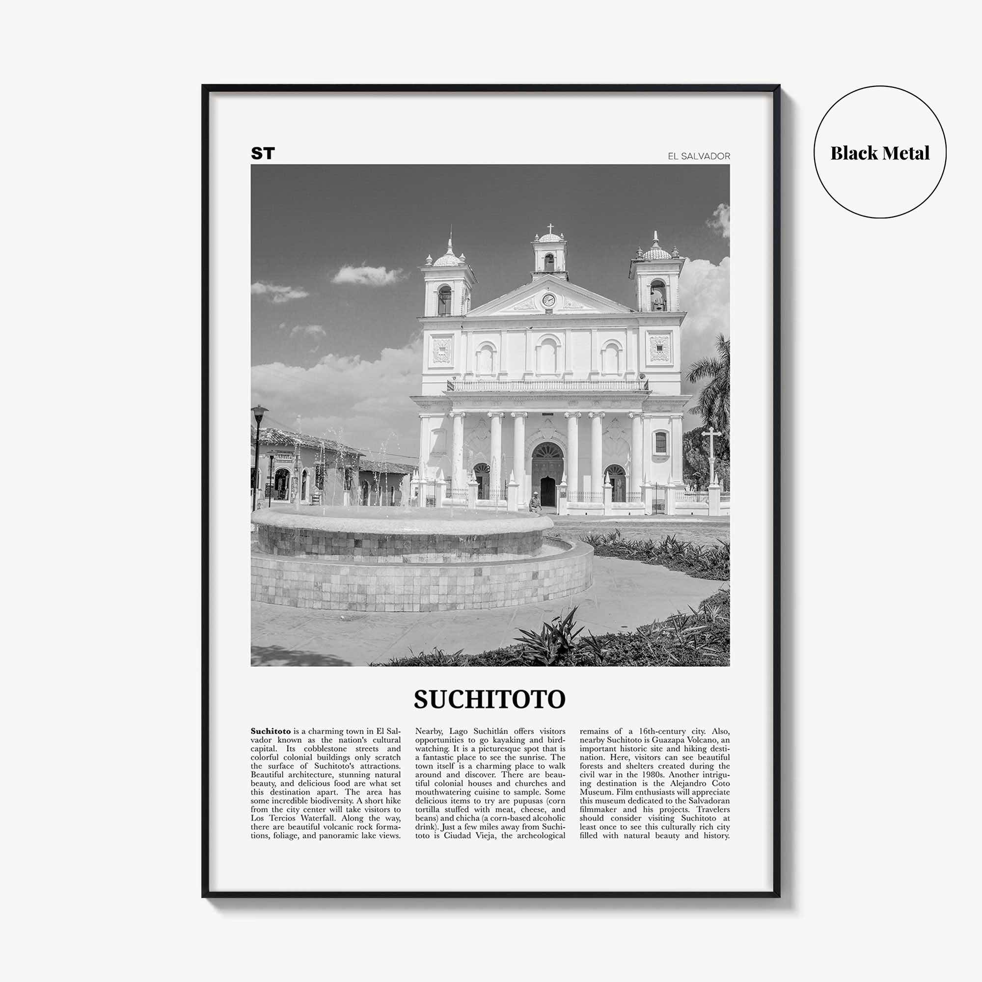 Suchitoto Print Black and White, Suchitoto Wall Art, Suchitoto Poster, Suchitoto Photo, Suchitoto Wall Décor, El Salvador