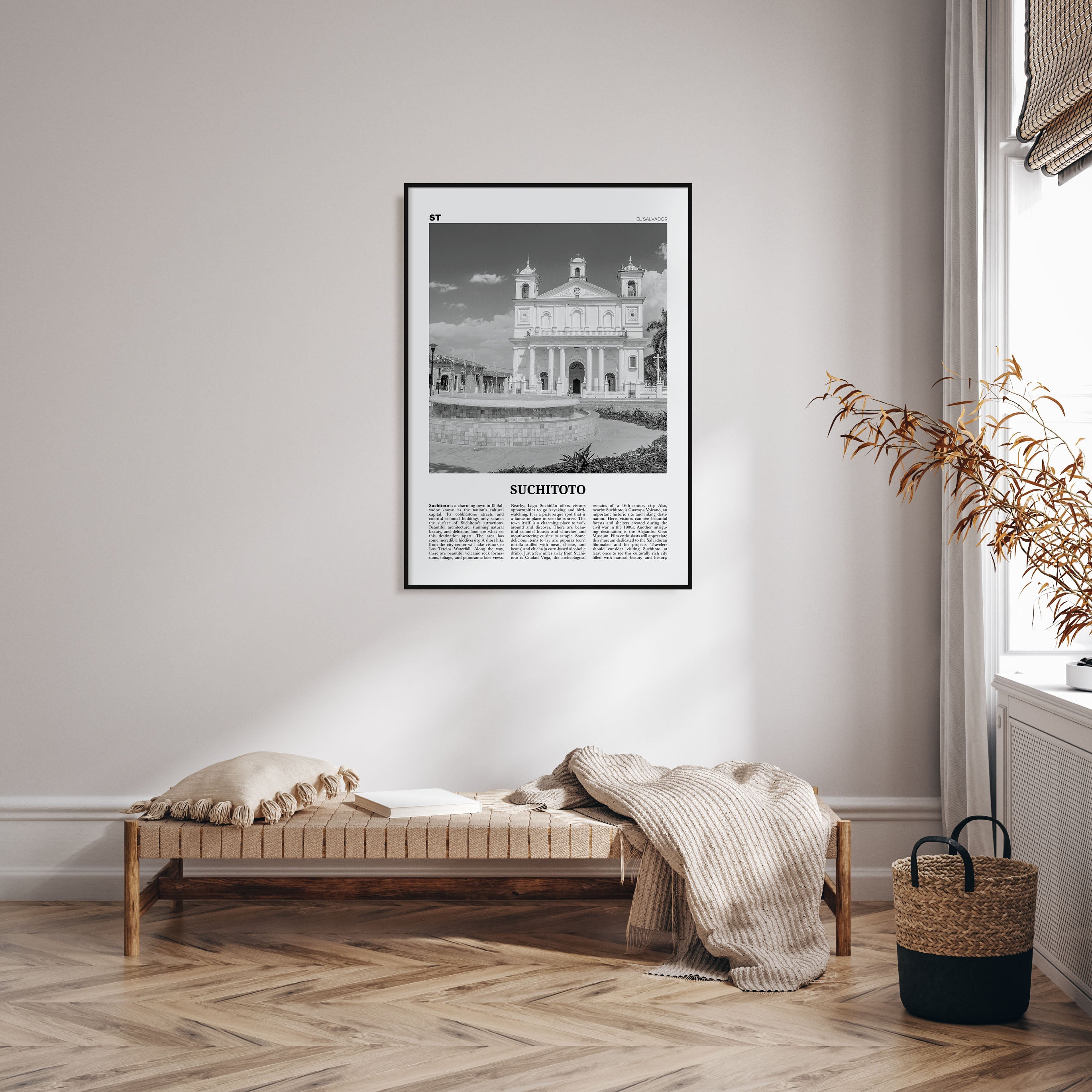 Suchitoto Travel B&W Poster