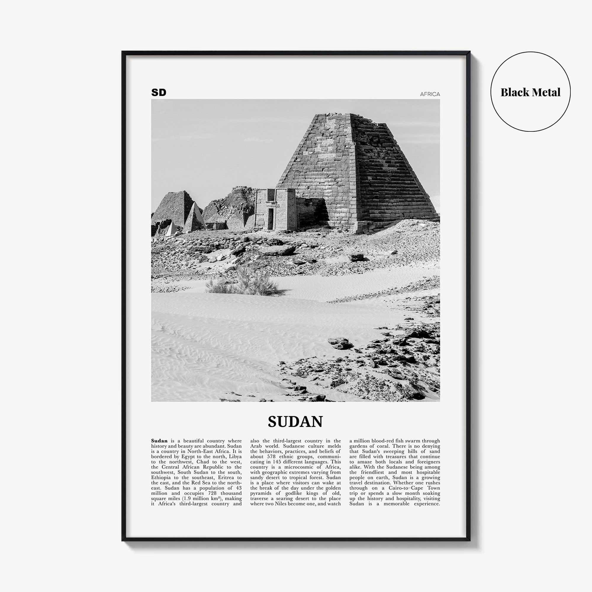 Sudan Print Black and White, Sudan Wall Art, Sudan Poster, Sudan Photo, Sudan Wall Decor, Country Art Print, Khartoum, Africa