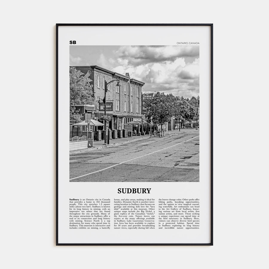 Sudbury Travel B&W Poster