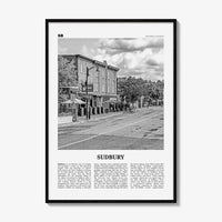 Sudbury Print Black and White, Sudbury Wall Art, Sudbury Poster, Sudbury Photo, Sudbury Wall Décor, Sudbury Map, Ontario, Canada