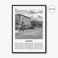 Sudbury Print Black and White, Sudbury Wall Art, Sudbury Poster, Sudbury Photo, Sudbury Wall Décor, Sudbury Map, Ontario, Canada