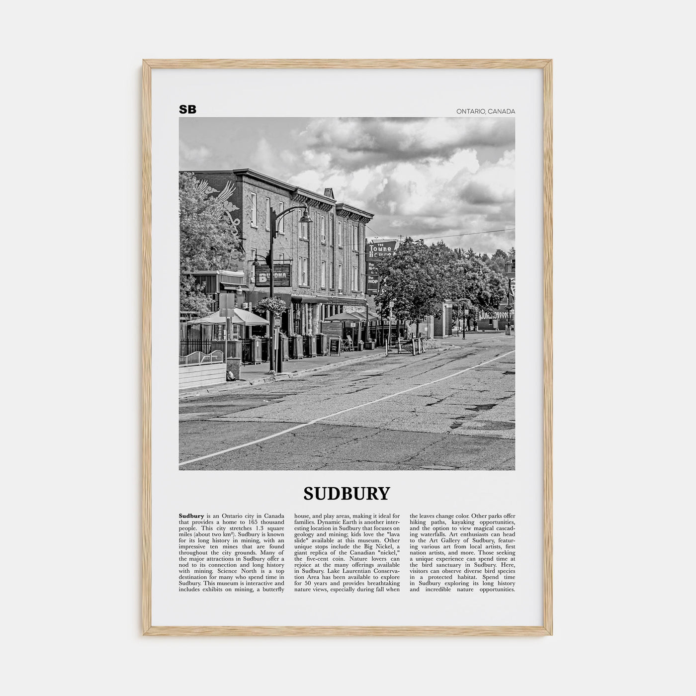 Sudbury Travel B&W Poster