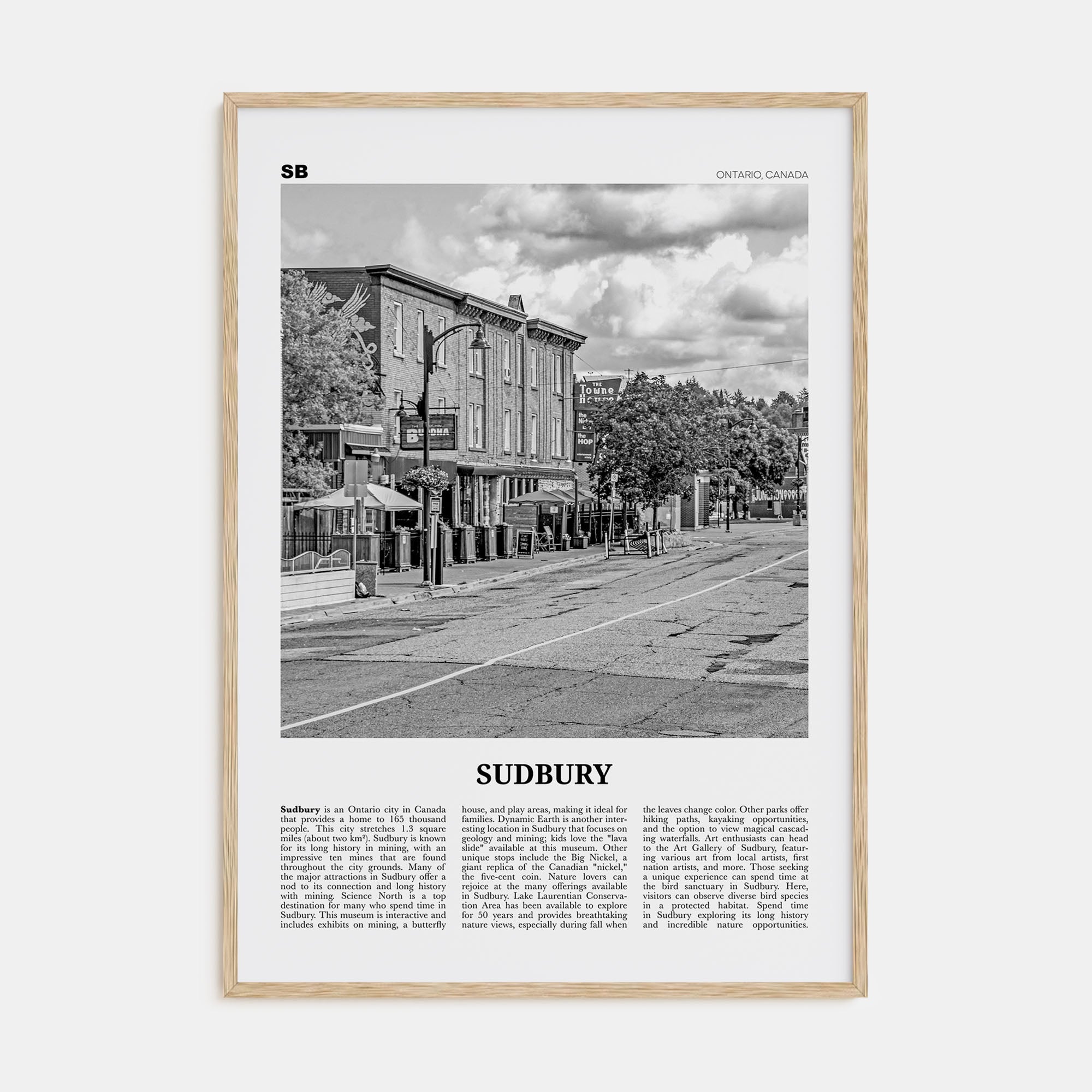 Sudbury Travel B&W Poster
