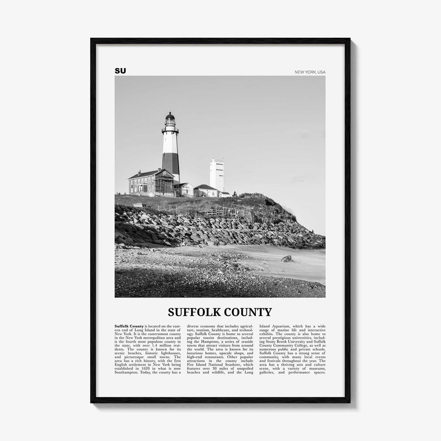 Suffolk County Print Black and White, Suffolk County Wall Art, Suffolk County Poster, Suffolk County Photo, Suffolk Wall Décor, Suffolk Map