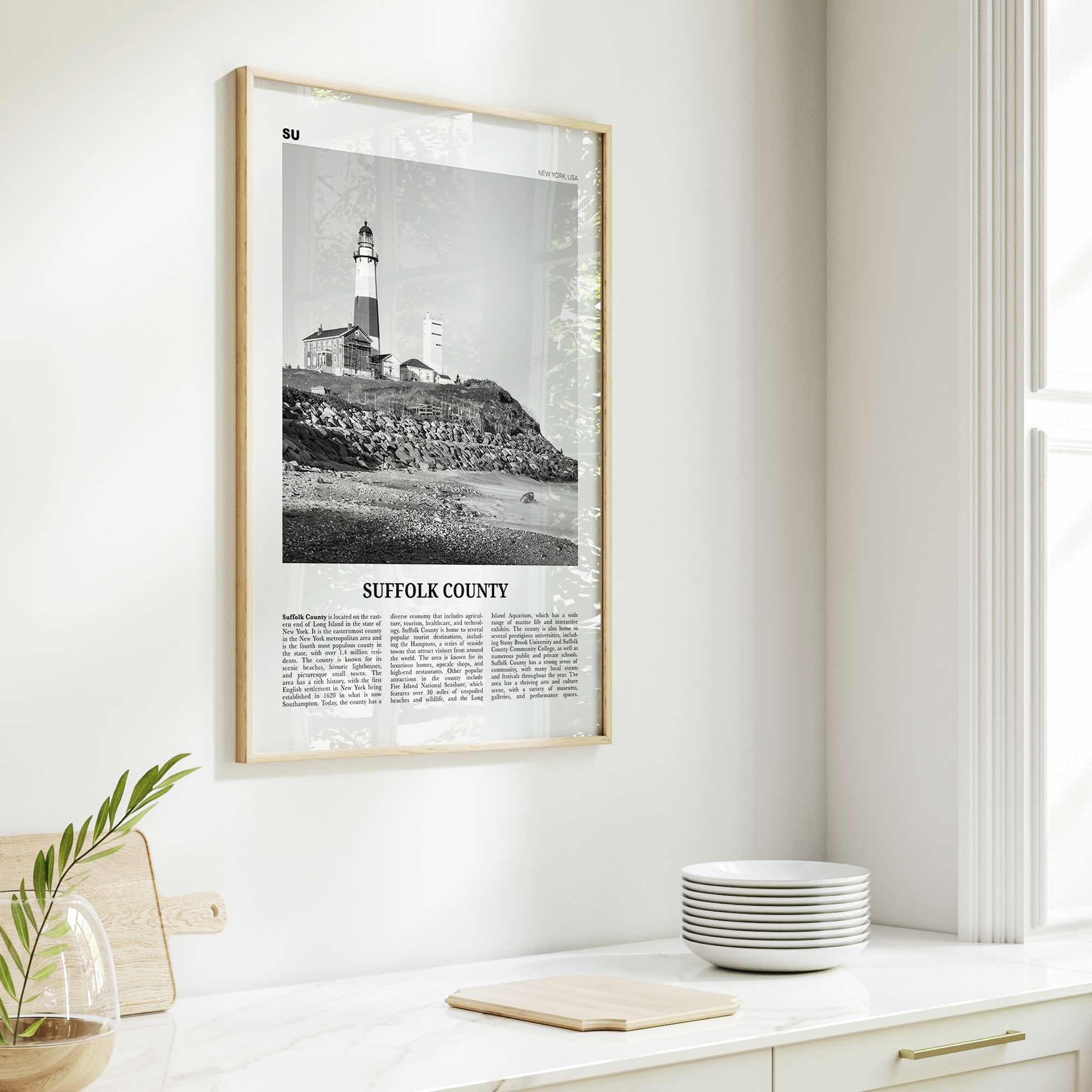 Suffolk County Print Black and White, Suffolk County Wall Art, Suffolk County Poster, Suffolk County Photo, Suffolk Wall Décor, Suffolk Map