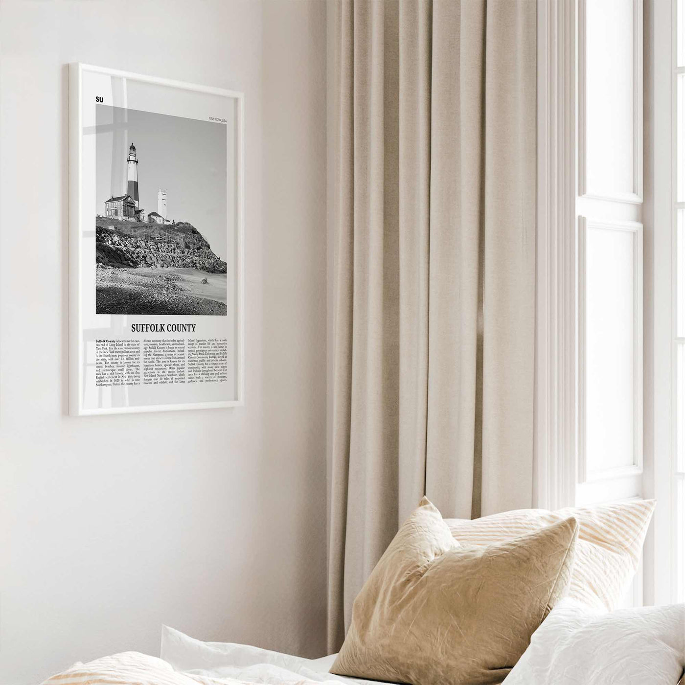 Suffolk County Print Black and White, Suffolk County Wall Art, Suffolk County Poster, Suffolk County Photo, Suffolk Wall Décor, Suffolk Map