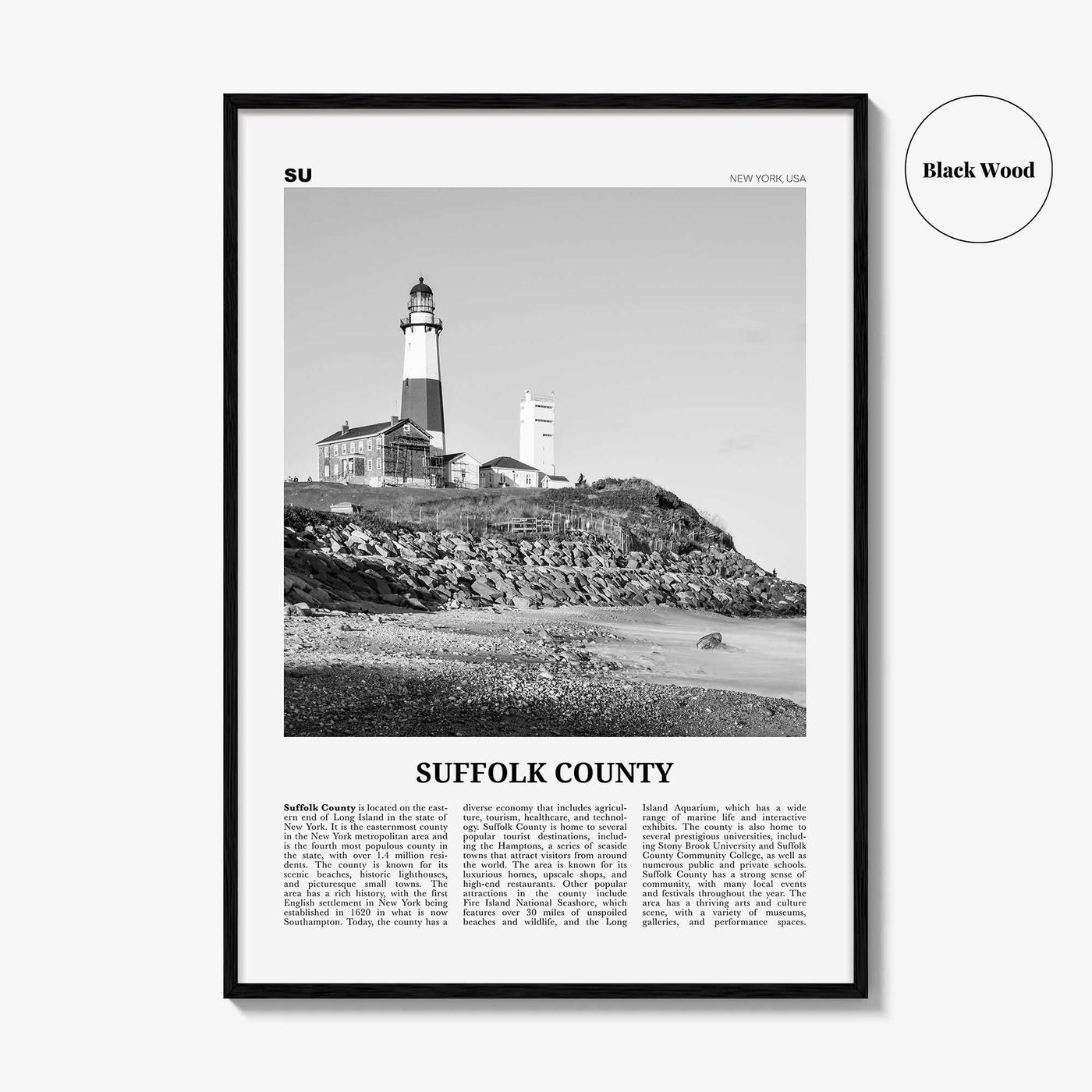 Suffolk County Print Black and White, Suffolk County Wall Art, Suffolk County Poster, Suffolk County Photo, Suffolk Wall Décor, Suffolk Map