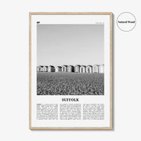 Suffolk Print Black and White, Suffolk Wall Art, Suffolk Poster, Suffolk Photo, Suffolk Map, England, UK, United Kingdom