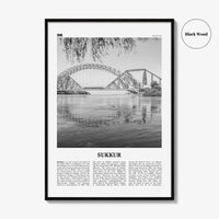 Sukkur Print Black and White, Sukkur Wall Art, Sukkur Poster, Sukkur Photo, Sukkur Wall Décor, Sukkur Map, Pakistan
