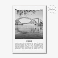 Sukkur Print Black and White, Sukkur Wall Art, Sukkur Poster, Sukkur Photo, Sukkur Wall Décor, Sukkur Map, Pakistan