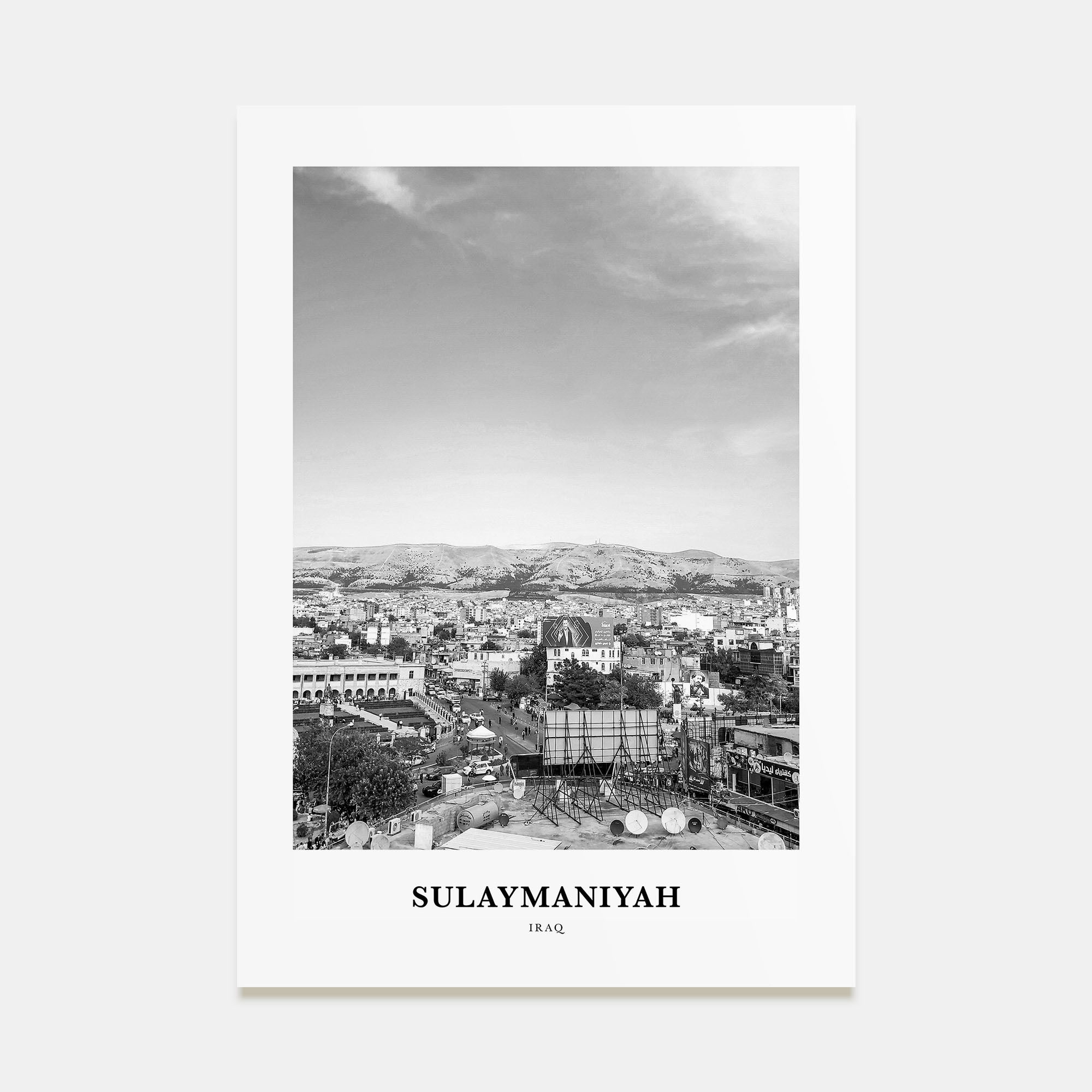 Sulaymaniyah Portrait B&W Poster