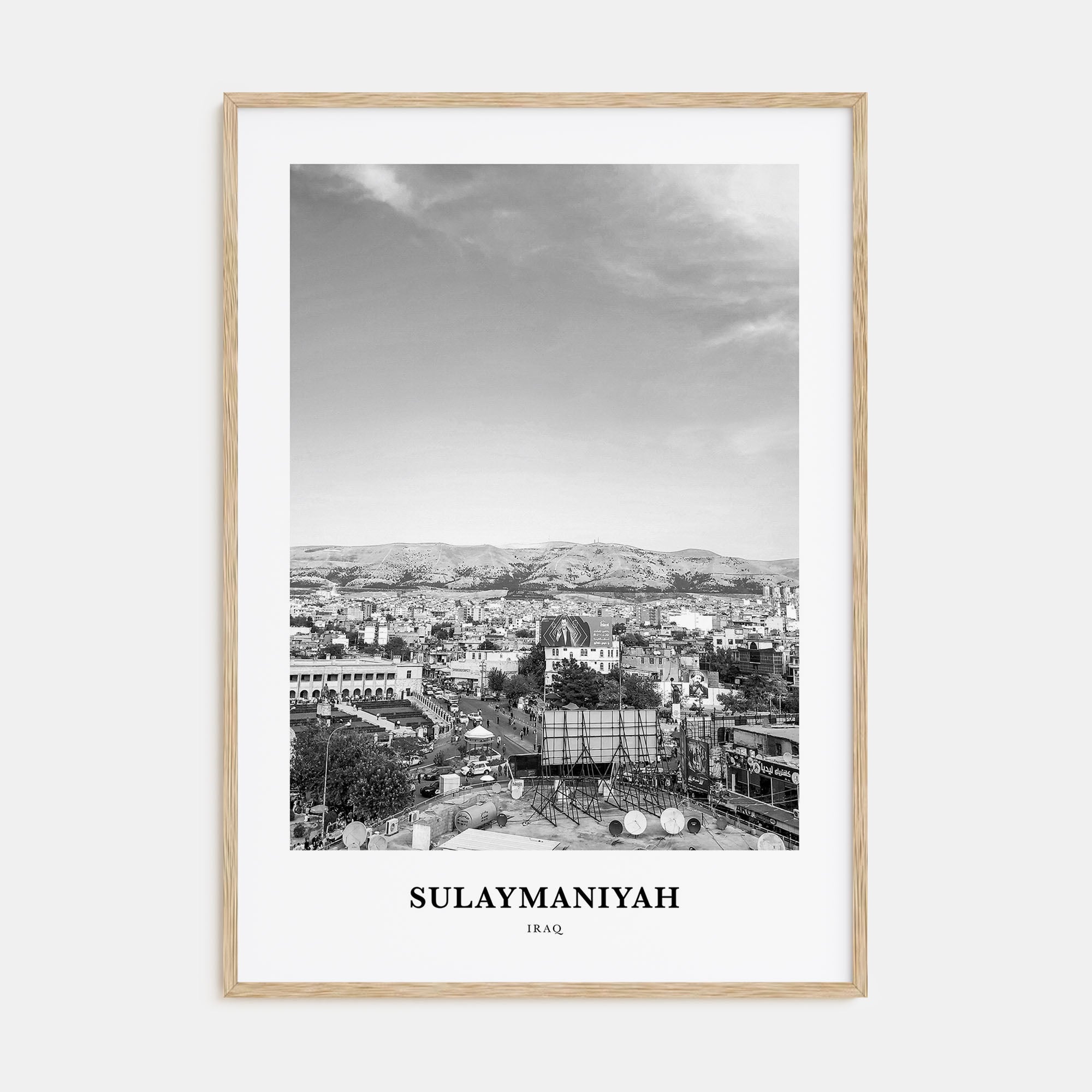 Sulaymaniyah Portrait B&W Poster