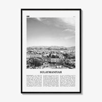 Sulaymaniyah Print Black and White, Sulaymaniyah Wall Art, Sulaymaniyah Poster, Sulaymaniyah Photo, Sulaymaniyah Wall Décor, Iraq