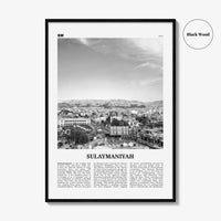 Sulaymaniyah Print Black and White, Sulaymaniyah Wall Art, Sulaymaniyah Poster, Sulaymaniyah Photo, Sulaymaniyah Wall Décor, Iraq
