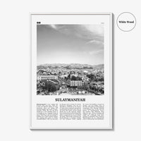 Sulaymaniyah Print Black and White, Sulaymaniyah Wall Art, Sulaymaniyah Poster, Sulaymaniyah Photo, Sulaymaniyah Wall Décor, Iraq