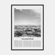 Sulaymaniyah Travel B&W Poster