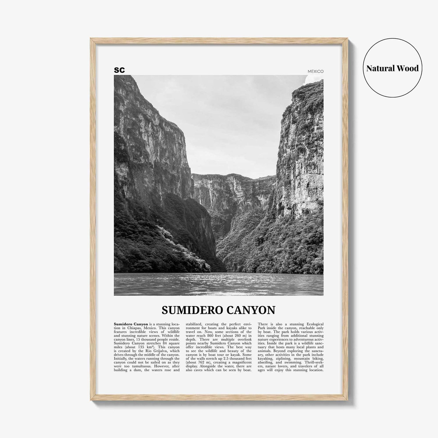 Sumidero Canyon Print Black and White, Sumidero Canyon Wall Art, Sumidero Canyon Poster, Sumidero Canyon Photo, Sumidero Canyon Wall Décor
