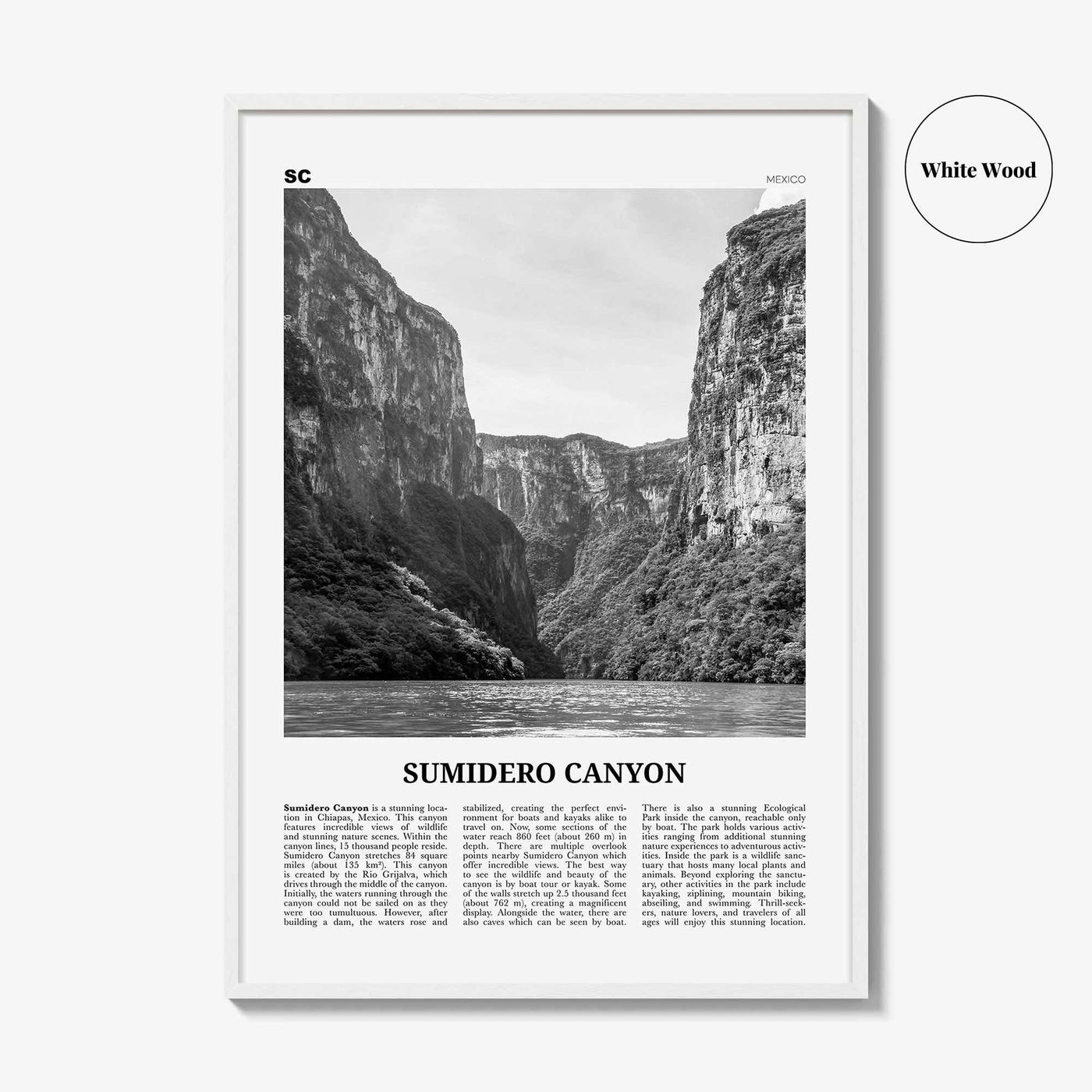 Sumidero Canyon Print Black and White, Sumidero Canyon Wall Art, Sumidero Canyon Poster, Sumidero Canyon Photo, Sumidero Canyon Wall Décor