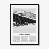 Summit County Print Black and White, Summit County Wall Art, Summit County Poster, Summit County Photo, Summit Wall Décor, Summit County Map