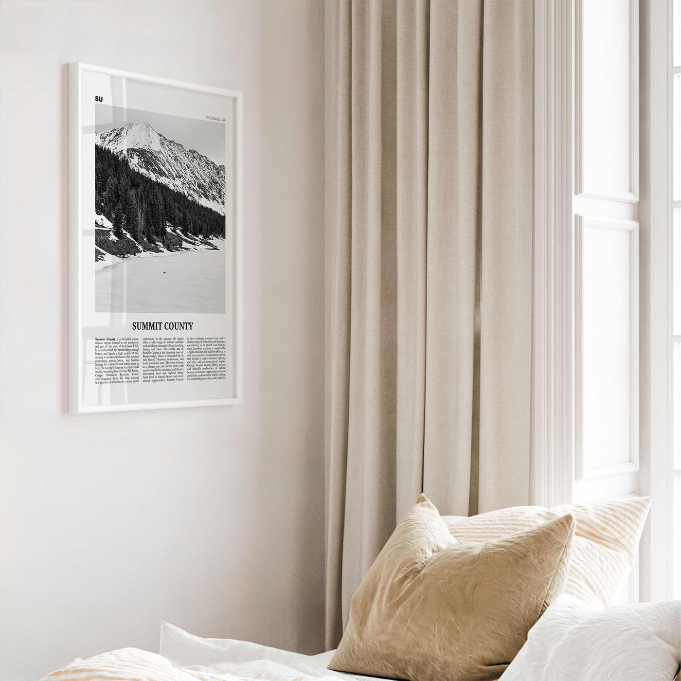 Summit County Print Black and White, Summit County Wall Art, Summit County Poster, Summit County Photo, Summit Wall Décor, Summit County Map