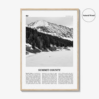 Summit County Print Black and White, Summit County Wall Art, Summit County Poster, Summit County Photo, Summit Wall Décor, Summit County Map