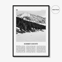 Summit County Print Black and White, Summit County Wall Art, Summit County Poster, Summit County Photo, Summit Wall Décor, Summit County Map