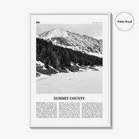 Summit County Print Black and White, Summit County Wall Art, Summit County Poster, Summit County Photo, Summit Wall Décor, Summit County Map