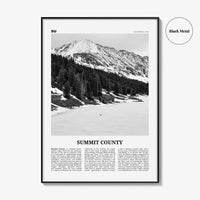 Summit County Print Black and White, Summit County Wall Art, Summit County Poster, Summit County Photo, Summit Wall Décor, Summit County Map