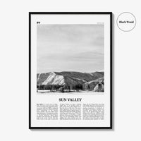 Sun Valley Print Black and White, Sun Valley Wall Art, Sun Valley Poster, Sun Valley Photo, Sun Valley Map, Idaho, USA, United States