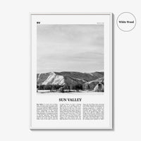 Sun Valley Print Black and White, Sun Valley Wall Art, Sun Valley Poster, Sun Valley Photo, Sun Valley Map, Idaho, USA, United States