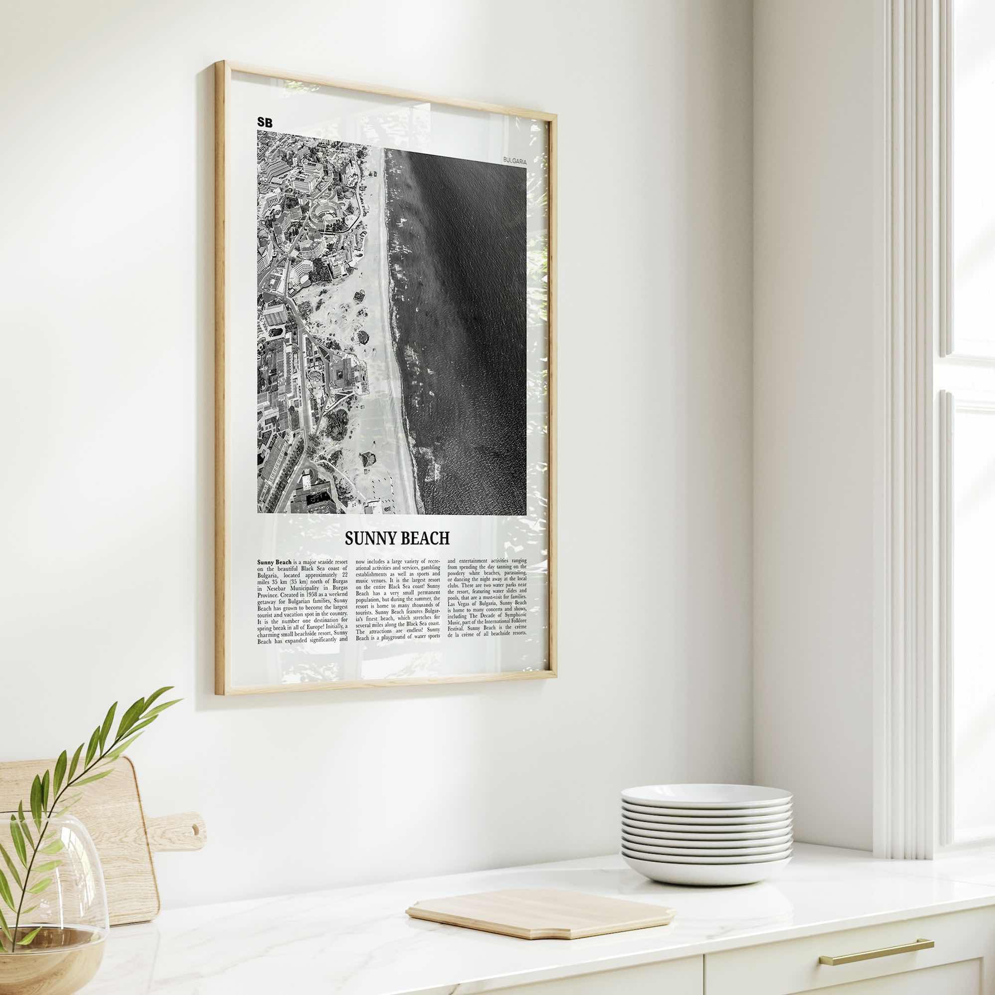 Sunny Beach Print Black and White, Sunny Beach Wall Art, Sunny Beach Poster, Sunny Beach Photo, Слънчев бряг, Bulgaria, Burgas