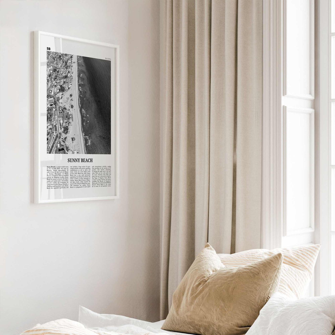 Sunny Beach Print Black and White, Sunny Beach Wall Art, Sunny Beach Poster, Sunny Beach Photo, Слънчев бряг, Bulgaria, Burgas