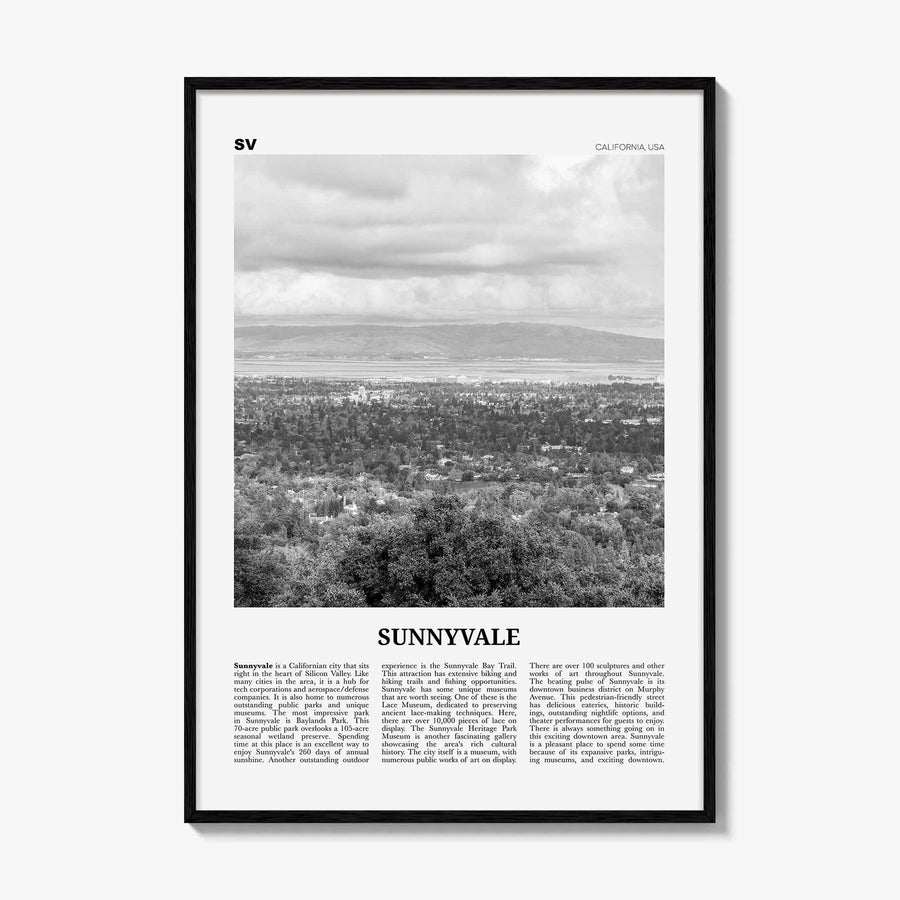 Sunnyvale Print Black and White, Sunnyvale Wall Art, Sunnyvale Poster, Sunnyvale Photo, Sunnyvale Wall Décor, California, USA, United States