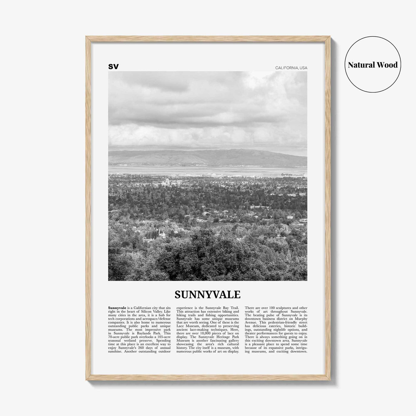 Sunnyvale Print Black and White, Sunnyvale Wall Art, Sunnyvale Poster, Sunnyvale Photo, Sunnyvale Wall Décor, California, USA, United States
