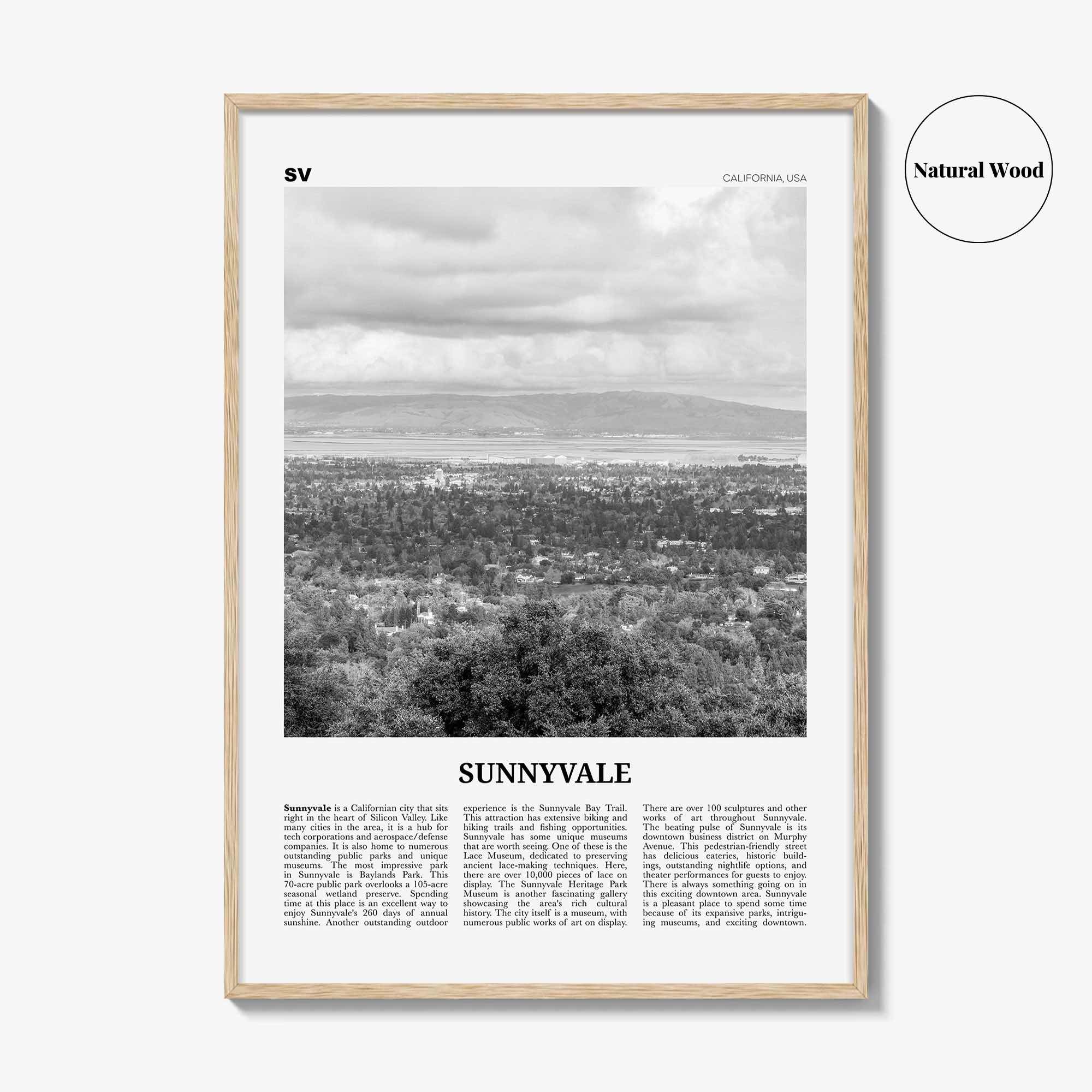 Sunnyvale Print Black and White, Sunnyvale Wall Art, Sunnyvale Poster, Sunnyvale Photo, Sunnyvale Wall Décor, California, USA, United States