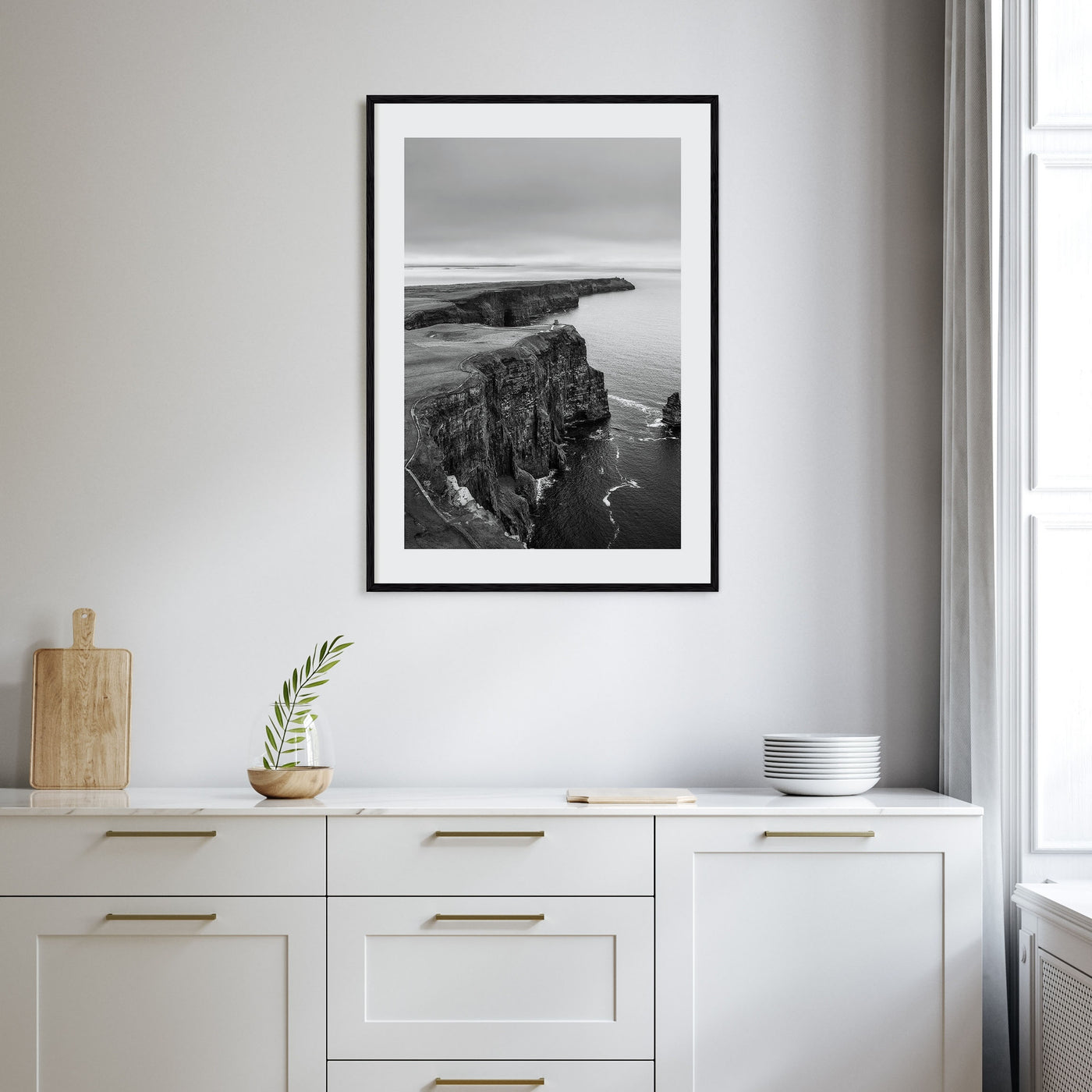 Sunset Cliffs Photo B&W Poster