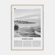 Sunset Cliffs Travel B&W Poster